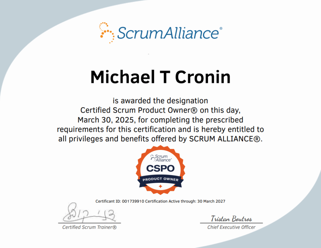 Certified Scrum Product Owner