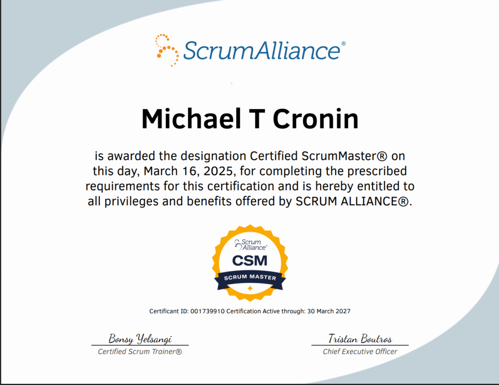 Certified Scrum Master
