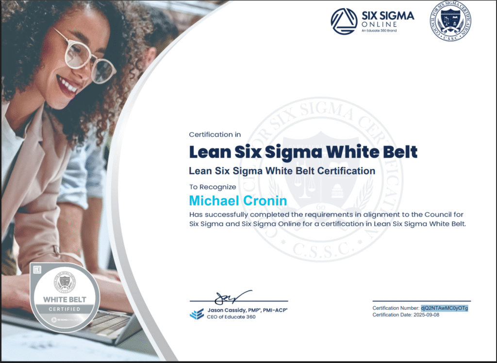 Lean Six Sigma White Belt Cert
