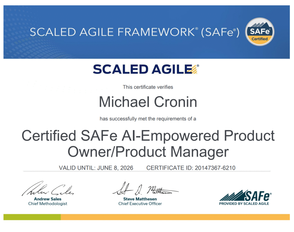 Certified SAFe® AI-Empowered Product Owner/Product Manager